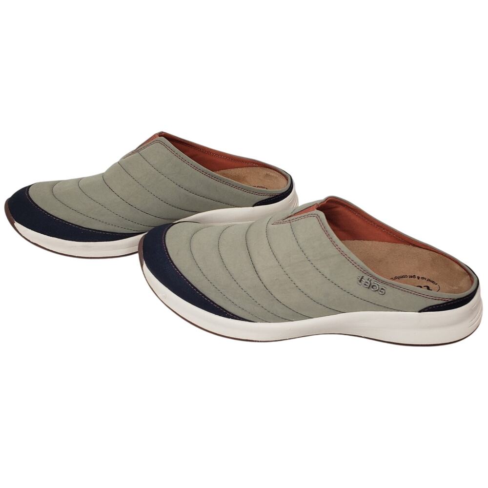 TAOS Women's Right On Slip On Mules Comfort Shoes Quilted Size US 10 Green